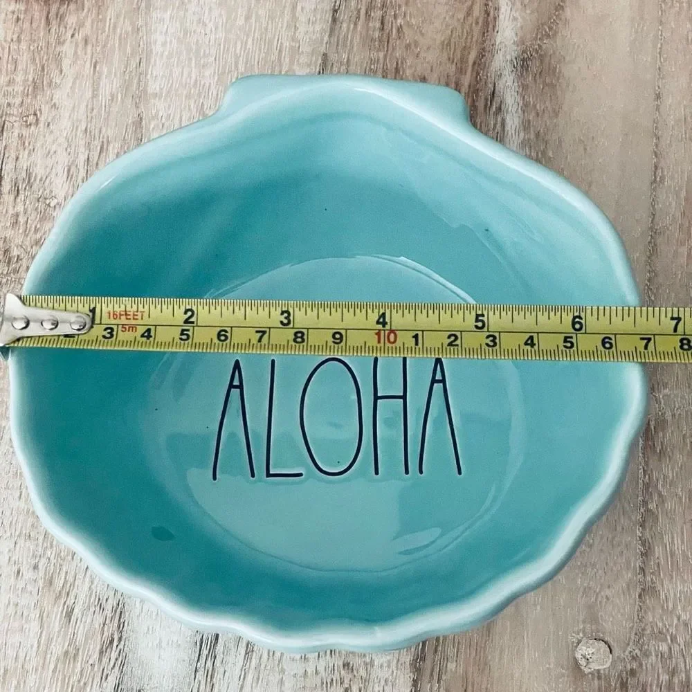 NWT Gorgeous Rae Dunn ALOHA shell shape blue Ceramic plate/tray/ Dish Bowl